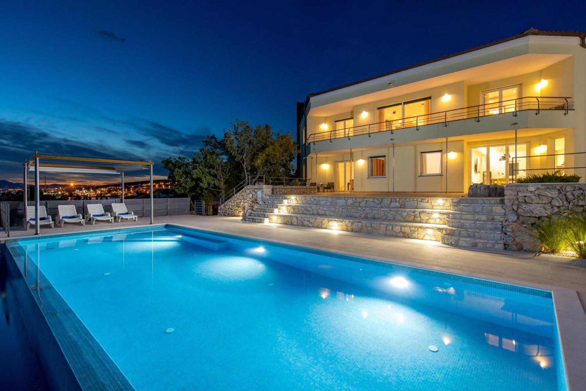 Luxury Villa Ostro With Pool & Krk Bridge View Kraljevica Exterior photo