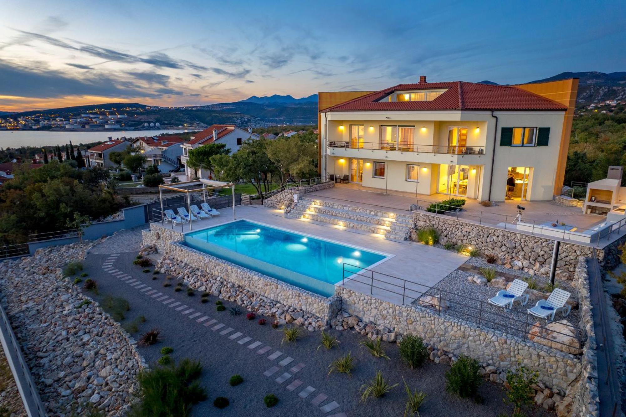 Luxury Villa Ostro With Pool & Krk Bridge View Kraljevica Exterior photo