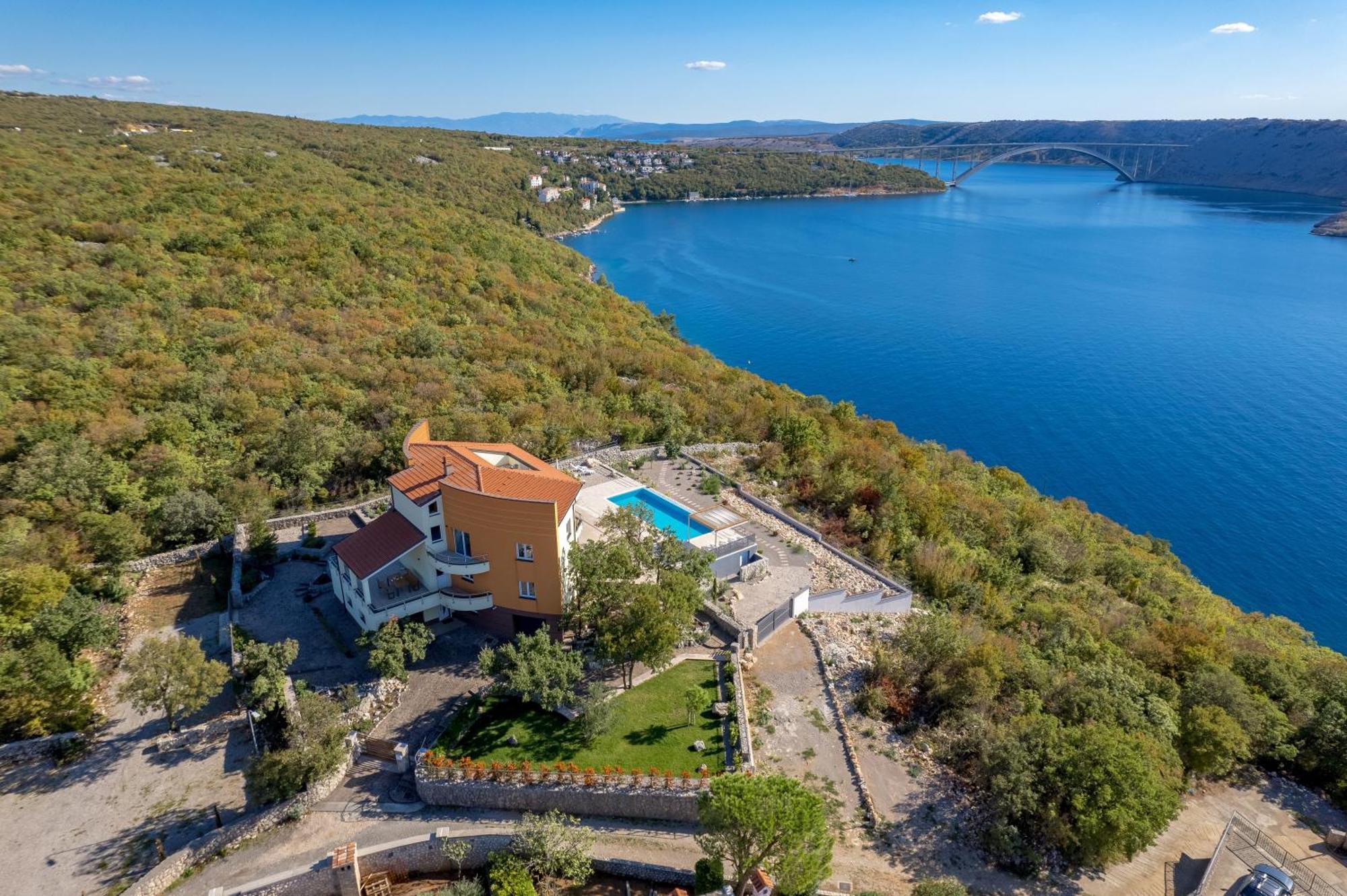 Luxury Villa Ostro With Pool & Krk Bridge View Kraljevica Exterior photo